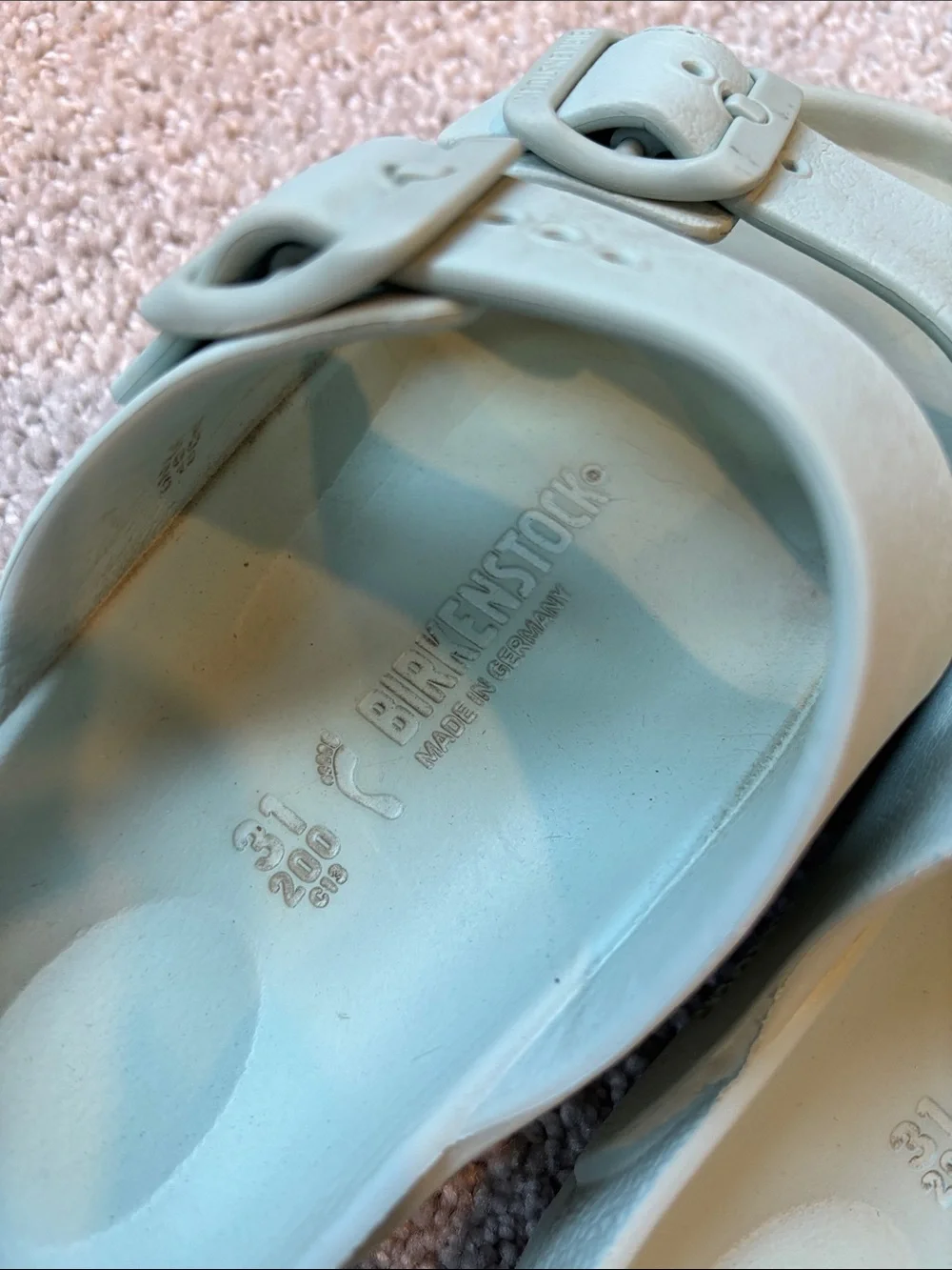 Birkenstock Kids Two-Strap EVA Sandals in Mint Green